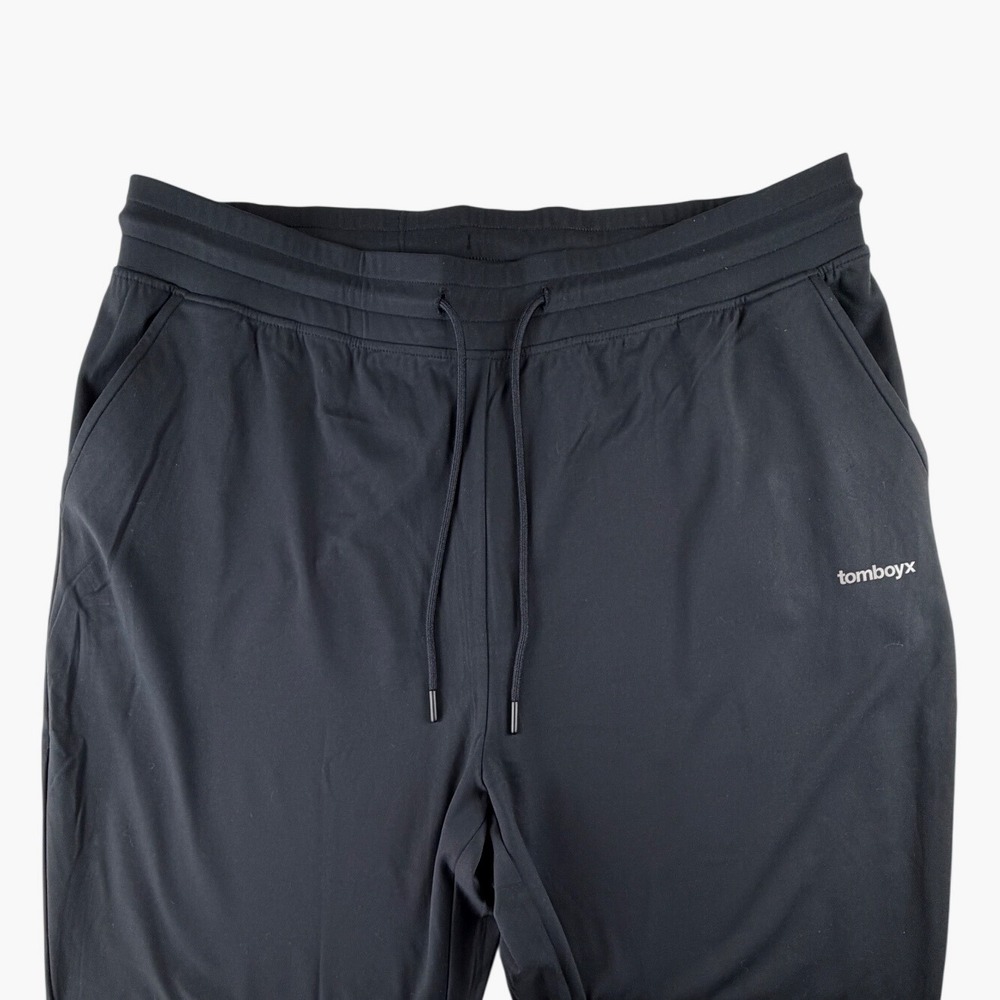 TomboyX Black Jogger Sweatpants Women 2X Recycled Nylon Drawstring Activewear